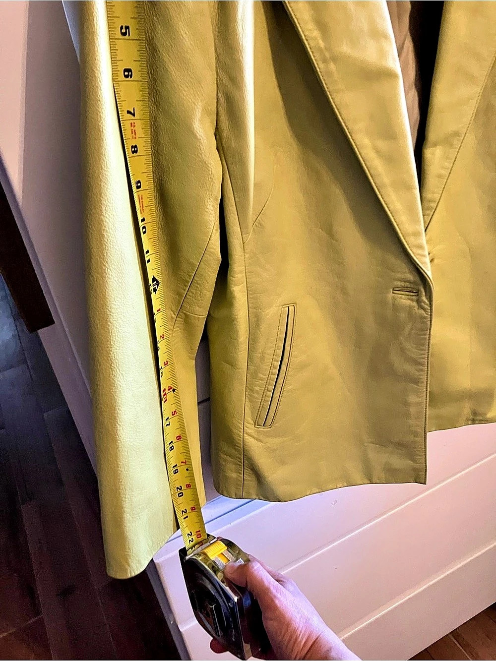 MIXIT Women's Light Green Leather Blazer Jacket Like New - Picture 12 of 14